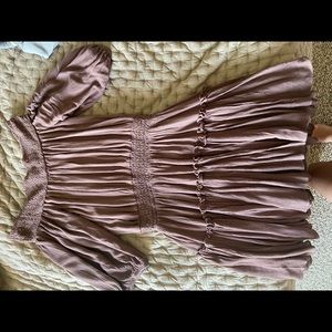 Off shoulder rose pink dress